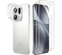 BNBUKLTD Screen Protector for Oppo Find X9 / Find X9 Pro, 2 Pack Screen Protector + 2 Pack Camera Lens Protector, 9H HD Clear Anti-Scratch Tempered Glass Film (Oppo Find X9 ProOppo Find X9 Pro)