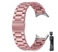 BNBUKLTD Strap For Google Pixel Watch 4 3 2 1 Straps 41mm,45mm Metal Band Wrist Stainless Steel WIth Tool (Rose Pink, Pixel Watch 1/2/3/4 41mm)