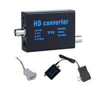 BNC Cable to HDMI Video Signal Convertor,Audio Video Capture Converte,4 in 1 HD Convertor AHD/TVI/CVI/CVBS Signal to HDMI/VGA/CVBS 1080p for Camera/DVR/CCTV Security System
