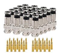 BNC Compression Connector 75 Ohm Coupler with Copper Pin for RG58-59 Crimper Video Plug Extension Coaxial Siam Cable Crimper Adapter Male CCTV Home Security Camera Antena System Pack of 20
