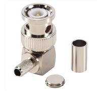 BNC Male Plug Right Angle Crimp for RG58 RG400 RFC195 Coax Adapter connector,silver