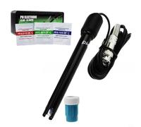 BNC pH Electrode Probe with 300cm Cable, 14.7cm Long Body 0-14pH Water Testing Sensor for Aquaculture Hydroponics Agricultural Runoff Wastewater Analysis