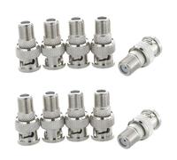 BNC Plug to F Type Socket Adaptor, BNC Male Plug to F Female Jack Coaxial Connector Coupler Adapter for CCTV Camera. Pack Of 10