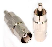 BNC Socket to RCA Phono Male Plug Adapter - CCTV to Composite Video