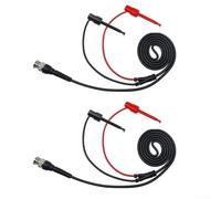BNC Test Leads, 2 PCS BNC to Dual Test Hook Clips Cable, 120cm Oscilloscope Probes with 50Ω Coaxial Cable for Testing in Labs and Service Shops