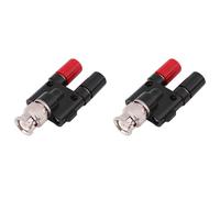 BNC to Banana Adapter Professional 50 Ohm Dual 4mm Binding Post Connector for Oscilloscope Test Bench Metal Red Black 2PCS
