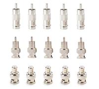 BNC to RCA Plug Connectors, 5X BNC Male to RCA Male,5X BNC Female to RCA Male,5X BNC Male to RCA Female Coaxial Cable Connectors Assortment Kit