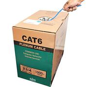 BNCables 550MHZ CAT6 Plenum Cable 1000ft Blue, DSX- 8000 Certified 23AWG 4Pair, Solid Network Cable Unshielded Twisted Pair (UTP), Available in 7 Colors (Cat6 Plenum Cable, Blue, 1000ft)