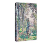 BNCEDJK A Little Girl in The Forest Canvas Poster Bedroom Decor Landscape Decor Gift 08x12inch(20x30cm)