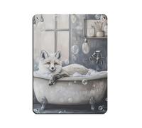 BNCEDJK Arctic Fox in Tub Bathroom Tin Sign Vintage Metal Pub Club Cafe Bar Home Wall Art Decoration Poster Retro 12x16inch(30x40cm)