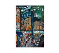 BNCEDJK Borough Market Print Canvas Poster Bedroom Decor Landscape Decor Gift 08x12inch(20x30cm)