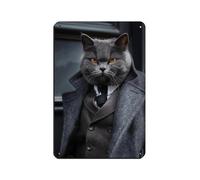 BNCEDJK Britisch Kurzhaar Mafia Boss, Tin Sign Vintage Metal Pub Club Cafe Bar Home Wall Art Decoration Poster Retro 8x12inch(20x30cm)