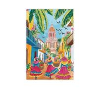 BNCEDJK Colorful Mexican Canvas Poster Bedroom Decor Landscape Decor Gift 24x36inch(60x90cm)