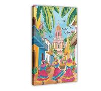 BNCEDJK Colorful Mexican Canvas Poster Wall Art Print Picture Paintings 20x30inch(50x75cm)