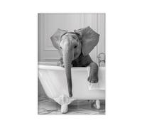 BNCEDJK Elephant in The BathtubElephant Taking A Bubble Bath Canvas Poster Wall Art Print Picture Paintings 20x30inch(50x75cm)