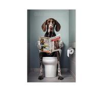 BNCEDJK Funny German Shorthaired Pointer Bathroom Canvas Poster Bedroom Decor Landscape Decor Gift 12x18inch(30x45cm)