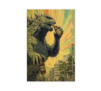 BNCEDJK Godzilla Beer Poster Canvas Poster Bedroom Decor Landscape Decor Gift 12x18inch(30x45cm)