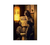 BNCEDJK Godzilla on Toilet Poster Canvas Poster Wall Art Print Picture Paintings 12x18inch(30x45cm)