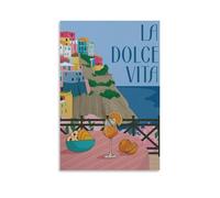 BNCEDJK La Dolce Vita Canvas Poster Wall Art Decor Print Picture Paintings for Living Room Bedroom Decoration 12x18inch(30x45cm)