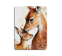 BNCEDJK Mama Deer And Little Deer, Cute Animal Print, Tin Sign Vintage Metal Pub Club Cafe Bar Home Wall Art Decoration Poster Retro 12x16inch(30x40cm)