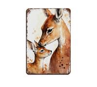BNCEDJK Mama Deer And Little Deer, Cute Animal Print, Tin Sign Vintage Metal Pub Club Cafe Bar Home Wall Art Decoration Poster Retro 8x12inch(20x30cm)
