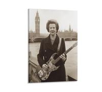 BNCEDJK Margaret Thatcher Playing Guitar, Canvas Poster Wall Art Decor Print Picture Paintings for Living Room Bedroom Decoration 12x18inch(30x45cm)