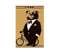 BNCEDJK Polish Circus Poster Bear in Tuxedo Canvas Poster Wall Art Print Picture Paintings 12x18inch(30x45cm)