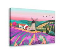 BNCEDJK Provence Lavender Field - Vibrant French Countryside Printable Canvas Poster Wall Art Print Picture Paintings 08x12inch(20x30cm)