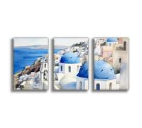 BNCEDJK Santorini Watercolor Art Print Canvas Poster Bedroom Decor Landscape Decor Gift 16x24inch(40x60cm)