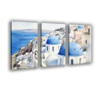 BNCEDJK Santorini Watercolor Art Print Canvas Poster Wall Art Print Picture Paintings 24x36inch(60x90cm)