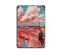 BNCEDJK The Fisherman And The Flamingo Tin Sign Vintage Metal Pub Club Cafe Bar Home Wall Art Decoration Poster Retro 8x12inch(20x30cm)