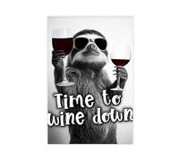 BNCEDJK Time to Wine Down, Funny Wine Sayings Canvas Poster Bedroom Decor Landscape Decor Gift 12x18inch(30x45cm)