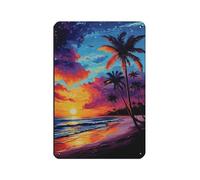 BNCEDJK Vibrant Beach Sunset with Swaying Tin Sign Vintage Metal Pub Club Cafe Bar Home Wall Art Decoration Poster Retro 8x12inch(20x30cm)