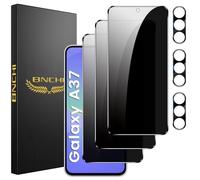BNCHI 3 pieces for Samsung Galaxy A37 for tempered glass privacy screen and 3 pieces camera protection, 28° anti-spy, anti-fingerprint, bubble-free 9H full screen screen protector