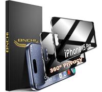 BNCHI Pack of 2 360° Privacy Screen Protector for iPhone 15 Pro for Tempered Glass Privacy Screen, 4-Way Privacy Screen Protector, 9H Full Screen Screen Protector, Anti Fingerprint, Bubble-Free 2
