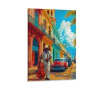 BNCVJFI Havana Travel Poster - Cuba Canvas Poster Wall Art Decor Print Picture Paintings for Living Room Bedroom Decoration 08x12inch(20x30cm)