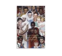 BNCVJFI Norman Rockwell Golden Rule Do Unto Others Canvas Poster Wall Art Decor Print Picture Paintings for Living Room Bedroom Decoration 12x18inch(30x45cm)
