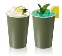 Bncxdc Stainless Steel Tumbler, Stainless Steel Cup, 2pcs Reusable Metal Beer Cups, BPA Free Mug Stackable Metal Cup, for Camping, Picnic, Home, Kids and Adults, 17oz/500ml (Green)