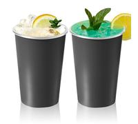 Bncxdc Stainless Steel Tumbler, Stainless Steel Cup, 2pcs Reusable Metal Beer Cups, BPA Free Mug Stackable Metal Cup, for Camping, Picnic, Home, Kids and Adults, 17oz/500ml (Black)