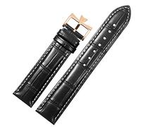 BNCXMO 19mm 20mm 21mm 22mm Genuine Leather Watch Band Replacement for Patrimony VC Black Blue Brown Cowhide Strap (Color : 25-12mm, Size : 22mm)