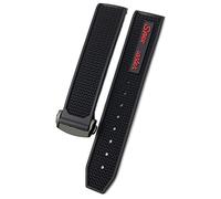 BNCXMO 20/21/22 mm Quality Rubber Silicone Watch Strap Suitable for Omega Watch Strap - Stainless Steel Deployment Clasp (-), 22 mm