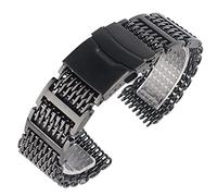 BNCXMO 20/22/24mm Mesh Stainless Steel Strap Black Watch Strap Replacement Bracelet (Band Width : 20mm)