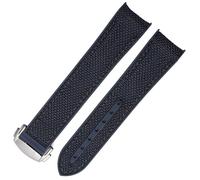 BNCXMO 20 mm 22 mm Rubber Nylon Silicone Watch Strap for Omega GMT Planet Ocean Diver 300 Curved End Orange Watch Strap (-)
