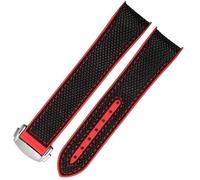 BNCXMO 20 mm 22 mm Rubber Nylon Silicone Watch Strap for Omega GMT Planet Ocean Diver 300 Curved End Orange Watch Strap (-)