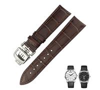 BNCXMO 20mm 21mm 22mm Black Brown Blue Genuine Leather Watchband Fit for Jaeger LeCoultre MASTER Cowhide Watch Strap Accessories (Color : 10mm Gold Clasp, Size : 21mm)