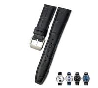 BNCXMO 20mm 21mm 22mm Calfskin Genuine Leather Watchband Suitable For IWC Pilot Portuguese Black Brown Blue Alligator Grain Watch strap