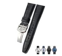 BNCXMO 20mm 21mm 22mm Calfskin Genuine Leather Watchband Suitable For IWC Pilot Portuguese Black Brown Blue Alligator Grain Watch strap