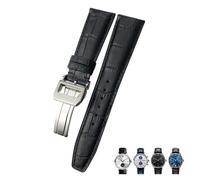 BNCXMO 20mm 21mm 22mm Calfskin Genuine Leather Watchband Suitable For IWC Pilot Portuguese Black Brown Blue Alligator Grain Watch strap