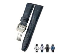 BNCXMO 20mm 21mm 22mm Calfskin Genuine Leather Watchband Suitable For IWC Pilot Portuguese Black Brown Blue Alligator Grain Watch strap