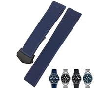BNCXMO 20mm 22mm Rubber Silicone Watch Strap Black Blue Brown Watch Bands for CARRERA AQUARACER F1 Diving Waterproof Bracelet